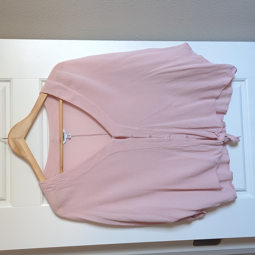Button down Batwing Pink Blouse